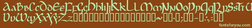 Jgjuncia Font – Green Fonts on Brown Background
