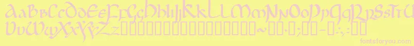 Jgjuncia-fontti – vaaleanpunaiset fontit keltaisella taustalla