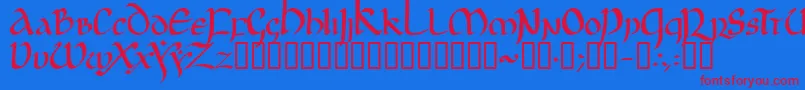 Jgjuncia Font – Red Fonts on Blue Background