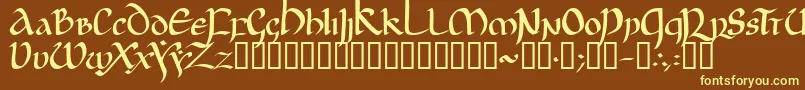 Jgjuncia-fontti – keltaiset fontit ruskealla taustalla