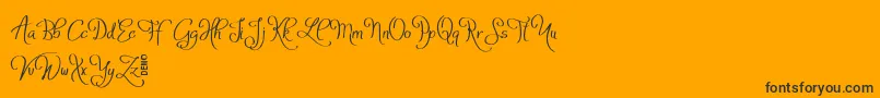 AtylaDemo-Schriftart – Schwarze Schriften auf orangefarbenem Hintergrund