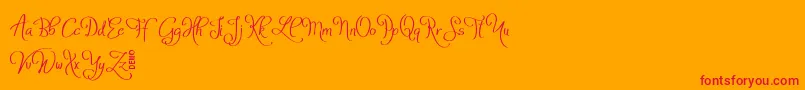 AtylaDemo-Schriftart – Rote Schriften auf orangefarbenem Hintergrund