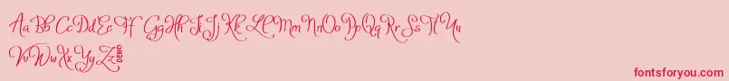 AtylaDemo-Schriftart – Rote Schriften auf rosa Hintergrund