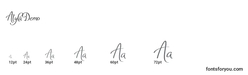 Размеры шрифта AtylaDemo