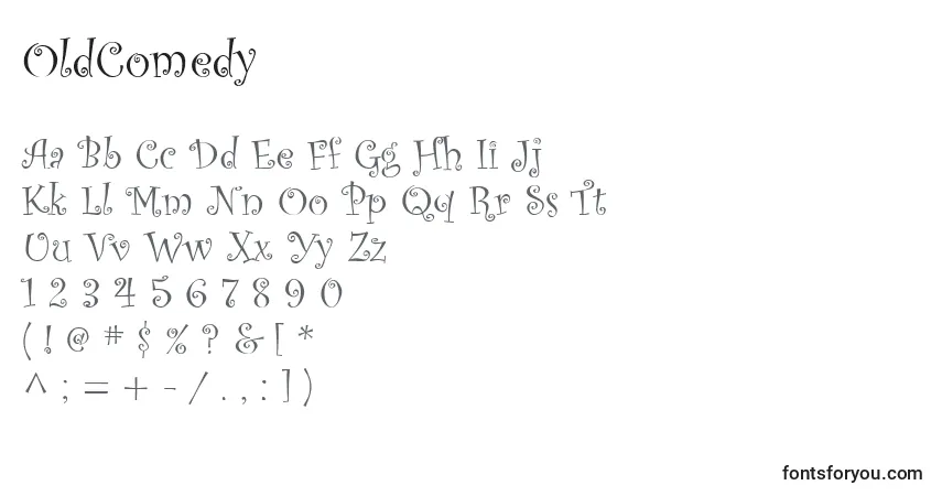 Schriftart OldComedy – Alphabet, Zahlen, spezielle Symbole