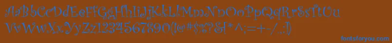 Шрифт OldComedy – синие шрифты на коричневом фоне