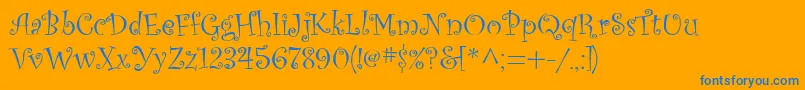 OldComedy Font – Blue Fonts on Orange Background