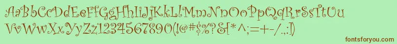 OldComedy Font – Brown Fonts on Green Background