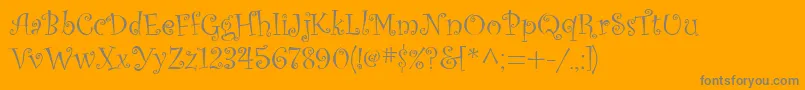 フォントOldComedy – オレンジの背景に灰色の文字