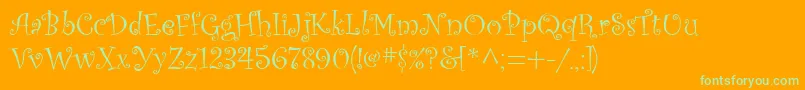 OldComedy Font – Green Fonts on Orange Background