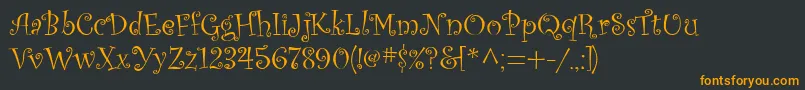 OldComedy-fontti – oranssit fontit mustalla taustalla