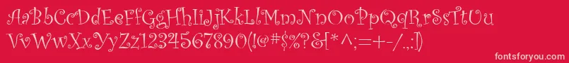 OldComedy Font – Pink Fonts on Red Background