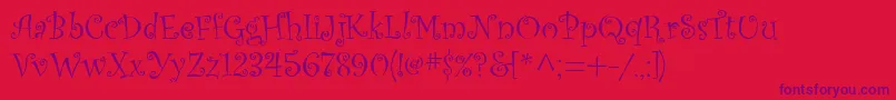 OldComedy Font – Purple Fonts on Red Background