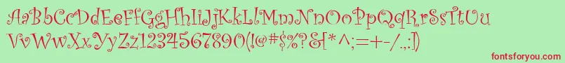 OldComedy Font – Red Fonts on Green Background