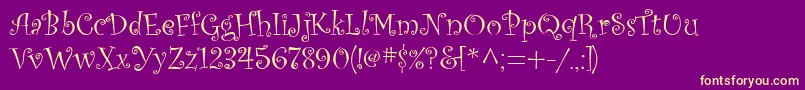 OldComedy Font – Yellow Fonts on Purple Background