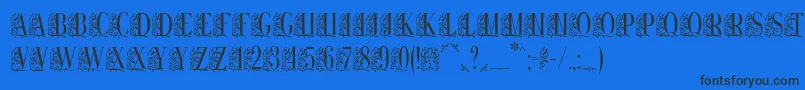 Remeslo-Schriftart – Schwarze Schriften auf blauem Hintergrund