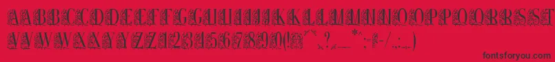 Remeslo-fontti – mustat fontit punaisella taustalla