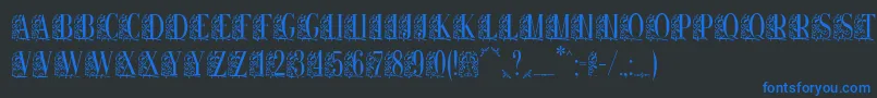 フォントRemeslo – 黒い背景に青い文字