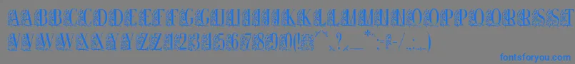 フォントRemeslo – 灰色の背景に青い文字