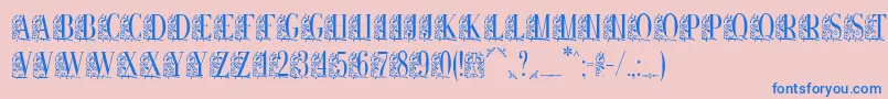 フォントRemeslo – ピンクの背景に青い文字
