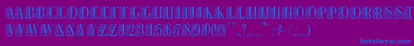 Remeslo-fontti – siniset fontit violetilla taustalla