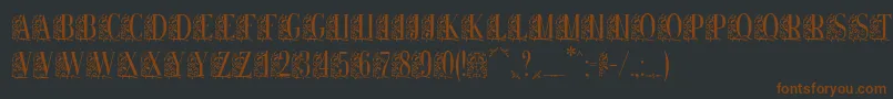 Remeslo-fontti – ruskeat fontit mustalla taustalla