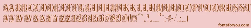 フォントRemeslo – ピンクの背景に茶色のフォント