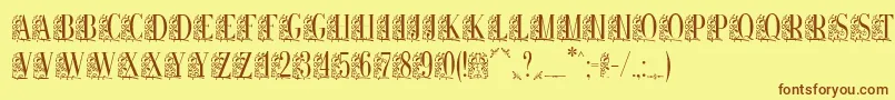 Remeslo-fontti – ruskeat fontit keltaisella taustalla