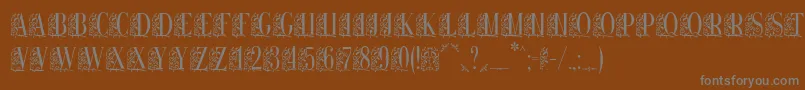 Remeslo-fontti – harmaat kirjasimet ruskealla taustalla