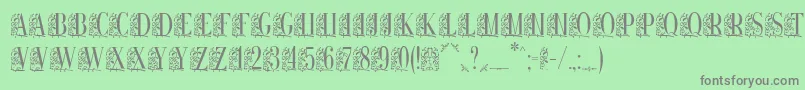 Remeslo-Schriftart – Graue Schriften auf grünem Hintergrund