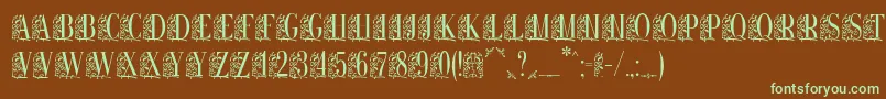 Remeslo-fontti – vihreät fontit ruskealla taustalla