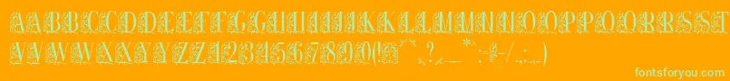 Remeslo-fontti – vihreät fontit oranssilla taustalla