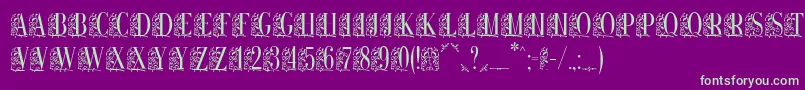 Remeslo-fontti – vihreät fontit violetilla taustalla