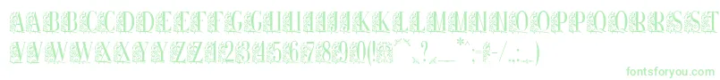 Remeslo-fontti – vihreät fontit valkoisella taustalla