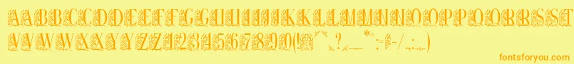 Remeslo-fontti – oranssit fontit keltaisella taustalla