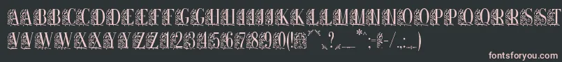 Remeslo-fontti – vaaleanpunaiset fontit mustalla taustalla