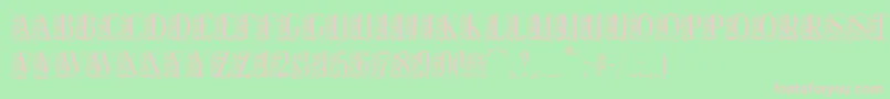 フォントRemeslo – 緑の背景にピンクのフォント