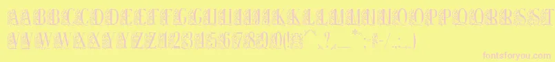 Remeslo-fontti – vaaleanpunaiset fontit keltaisella taustalla