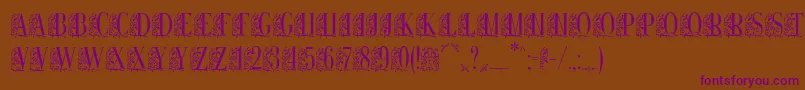 Remeslo-Schriftart – Violette Schriften auf braunem Hintergrund