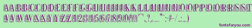 Remeslo-fontti – violetit fontit vihreällä taustalla