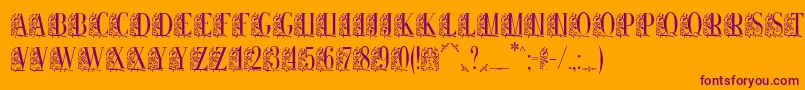 Remeslo-Schriftart – Violette Schriften auf orangefarbenem Hintergrund