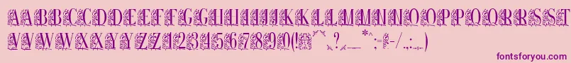 フォントRemeslo – ピンクの背景に紫のフォント
