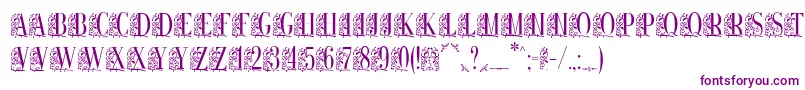 Remeslo-fontti – violetit fontit valkoisella taustalla