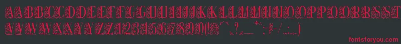 フォントRemeslo – 黒い背景に赤い文字