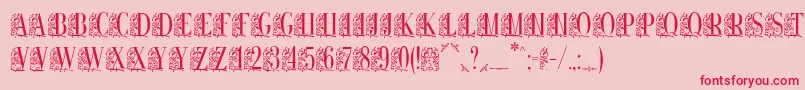 フォントRemeslo – ピンクの背景に赤い文字