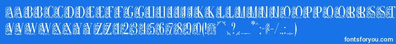 フォントRemeslo – 青い背景に白い文字