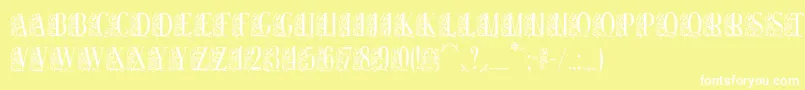 Remeslo-fontti – valkoiset fontit keltaisella taustalla