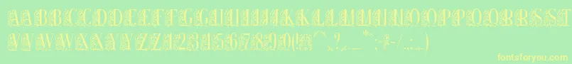 Remeslo-fontti – keltaiset fontit vihreällä taustalla