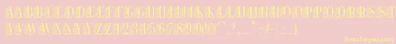 Remeslo-fontti – keltaiset fontit vaaleanpunaisella taustalla