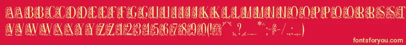 Remeslo-fontti – keltaiset fontit punaisella taustalla